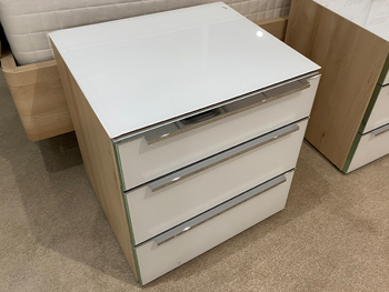 Alegro Style 3 Drawer Bedside with Glass Top