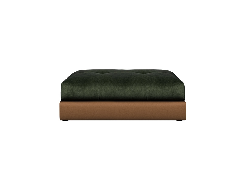 Quinn Large Footstool Priced in Grade A Leather and Fabric