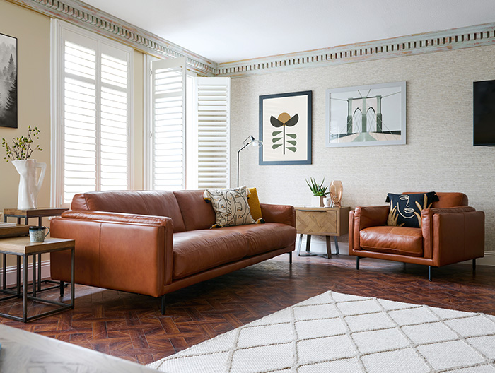 Morris Leather sofa collection at Forrest Furnishing