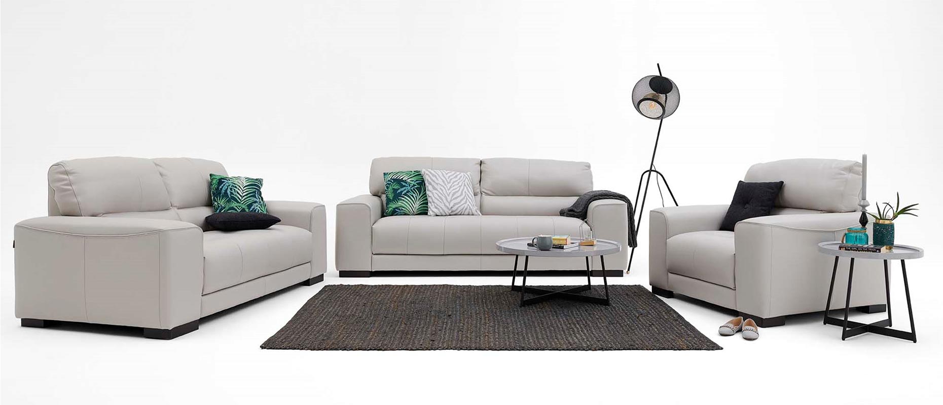 Marcos leather sofa collection at Forrest Furnishing
