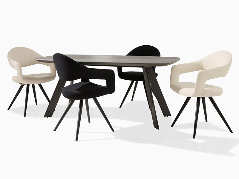 Genesis Dining Table and 4 Aria Chairs