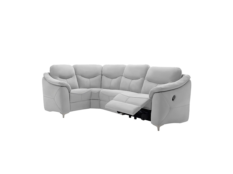 Jackson Leather Corner Sofa with Single Manual Recliner RHF