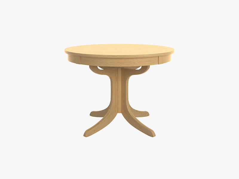 Shadows Round Oak Crown Pedestal Dining Table