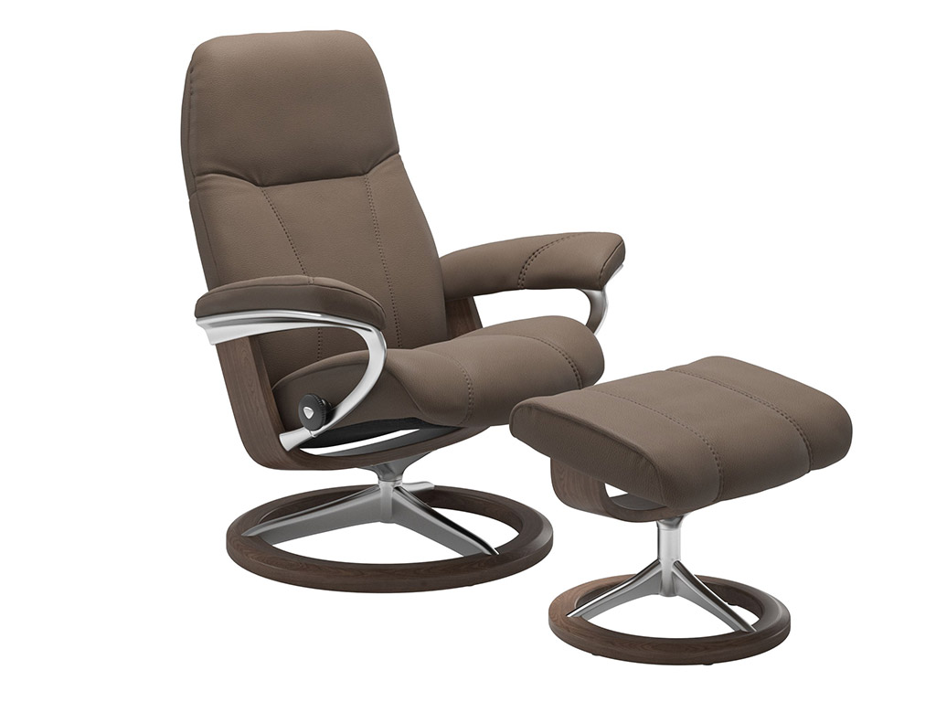 Consul Large Signature Recliner and Stool - PROMOTION