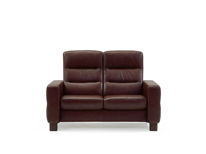 Wave 2 Seater High Back Sofa in Batick Leather