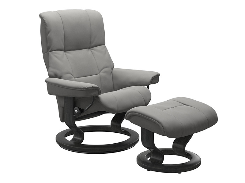 Mayfair Medium Recliner and Stool in Paloma Leather