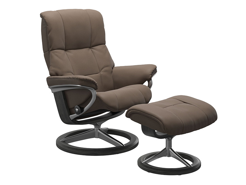 Mayfair Small Signature Recliner and Stool in Batick Leather