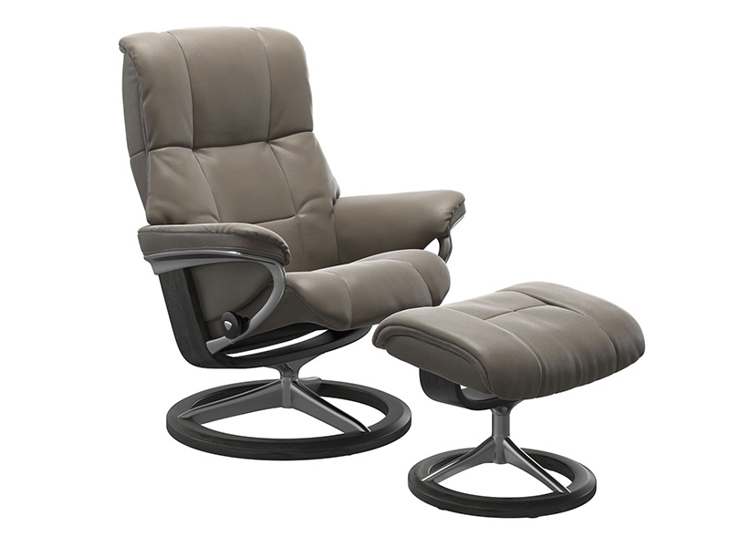 Mayfair Large Signature Recliner and Stool in Cori Leather