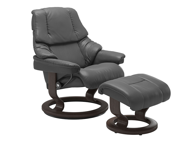 Reno Medium Recliner and Stool in Noblesse Leather