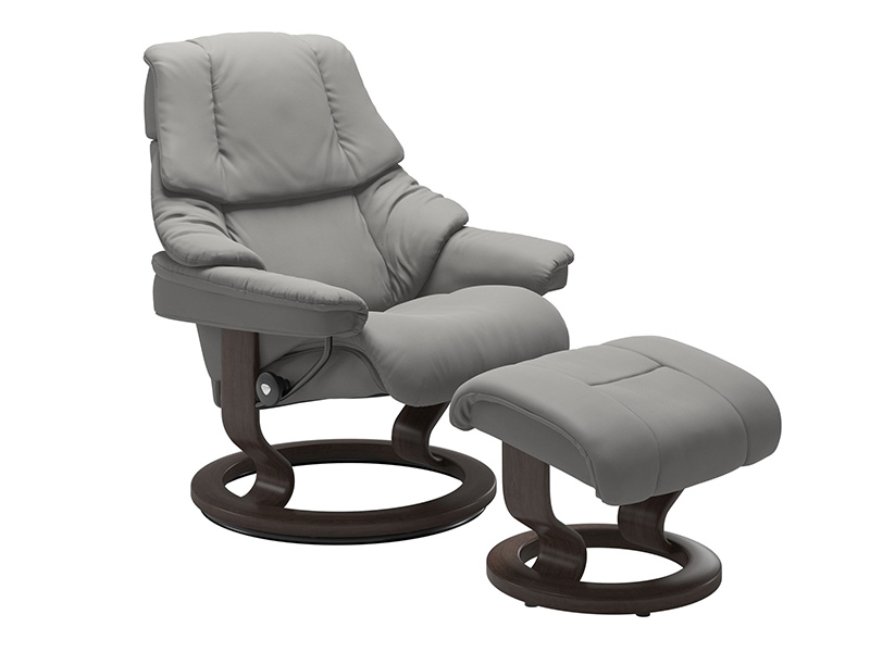 Reno Small Recliner and Stool in Paloma Leather